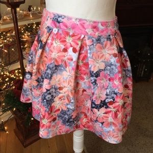 Bethany Mota Pink Artsy Floral Mini Skirt